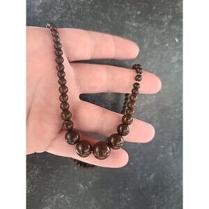 Brown Beaded Necklace Vintage, READ USED Fair Condition